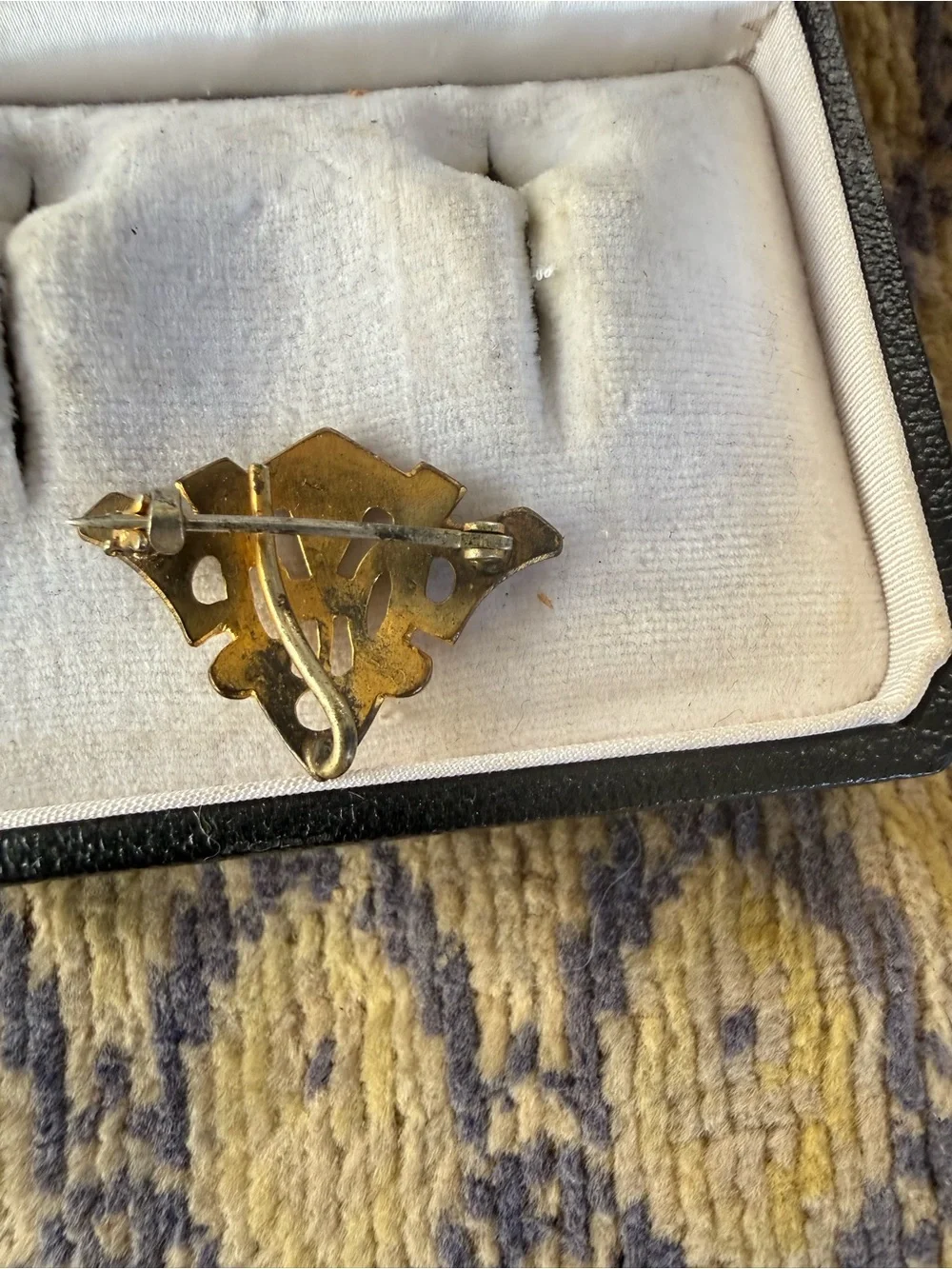 Antique Victorian Gold-Tone Watch Holder Brooch